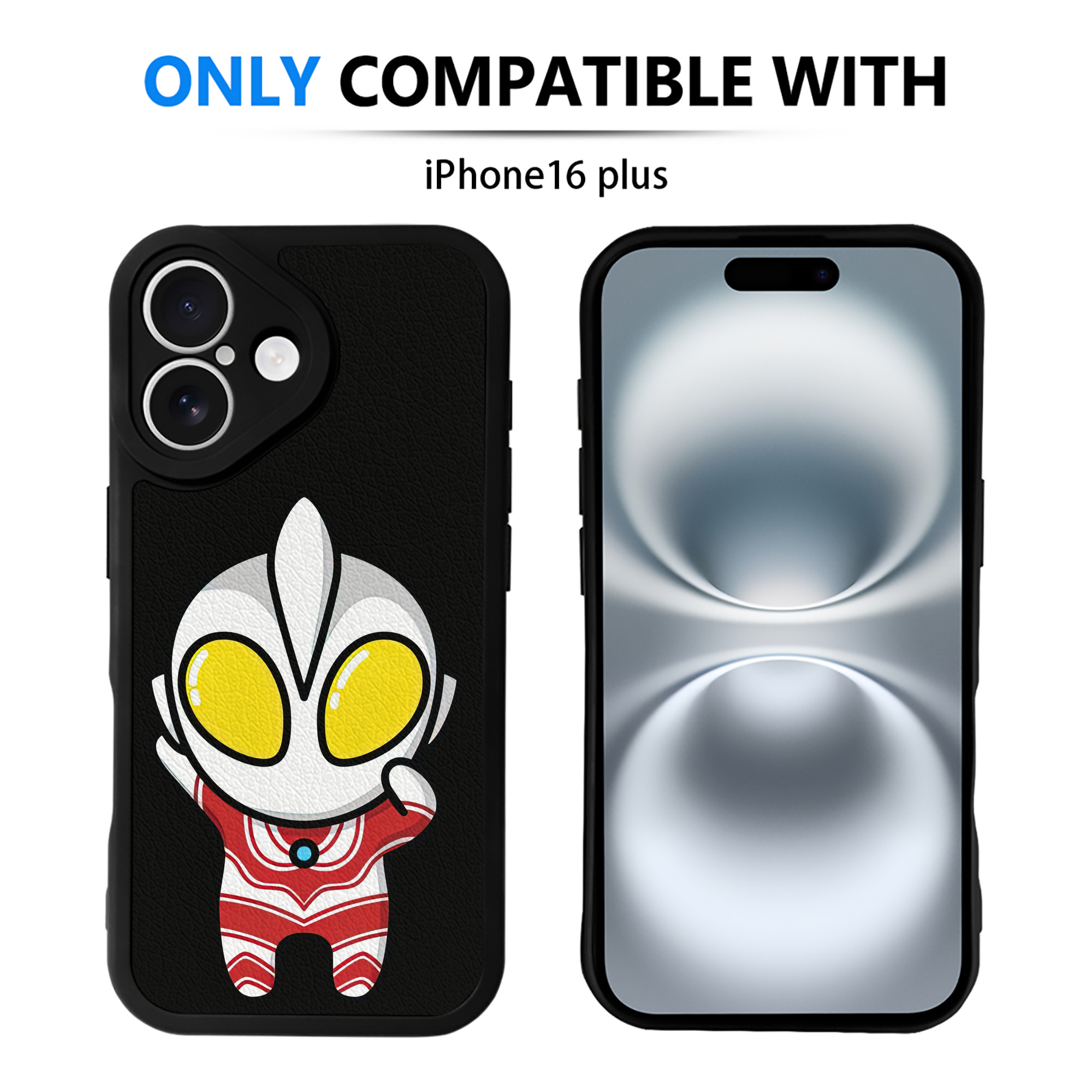 （画像用） ウルトラマン Ultraman 【iPhone 16シリーズ対応】シリコンスマホケース（レザー調） 材質：シリコン